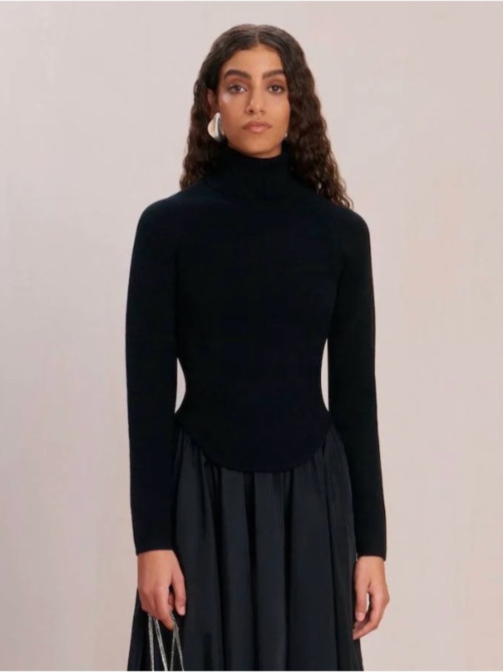 cult gaia Black turtleneck cashmere wool Sweater xl new with tags
